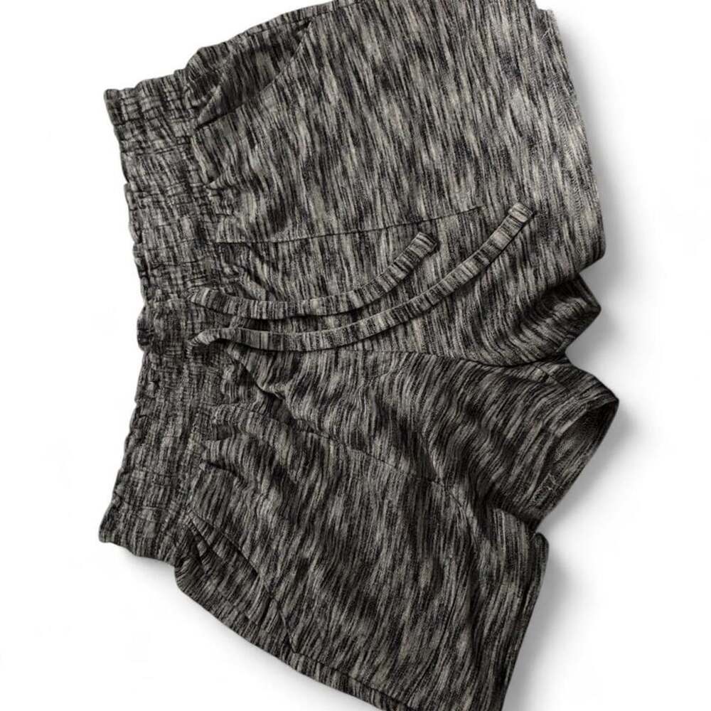 Como Vintage Marbled Athletic Shorts Size L Gray Black Drawstring
